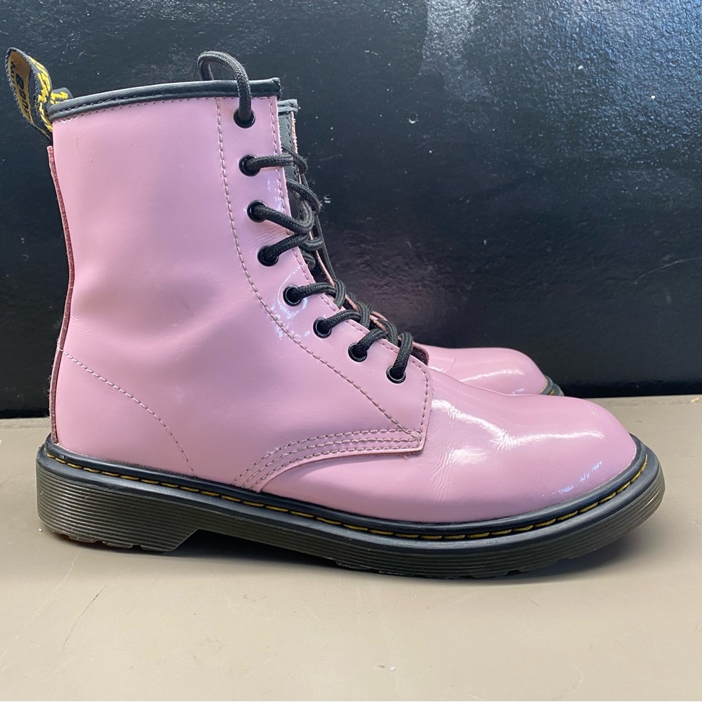 Pre-owned Unisex Dr Martens Air Wair Acid Pink Black 1460Y Leather Boots M5/W6
